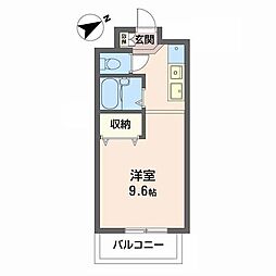 ボナール椥ノ辻 3階ワンルームの間取り