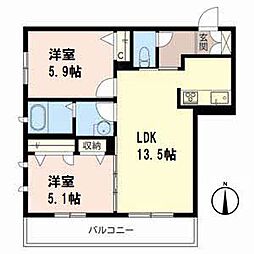 ラ・フェスタ 2LDKの間取図画像