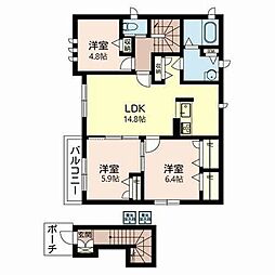 シャーメゾンイースト 3LDKの間取図画像