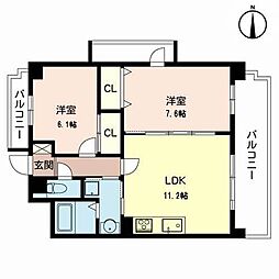 メゾン・パンデュール 2LDKの間取図画像