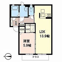 シャーメゾンカンパーニュ 1LDKの間取図画像