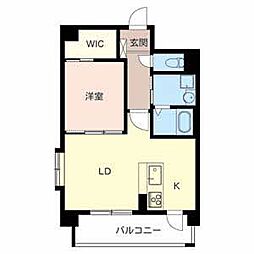 クラージュ梅田東 1LDKの間取図画像
