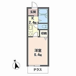 シリウスポッラ 1階1Kの間取り
