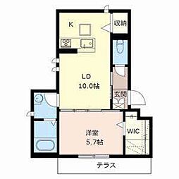 LS妙法寺 1LDKの間取図画像