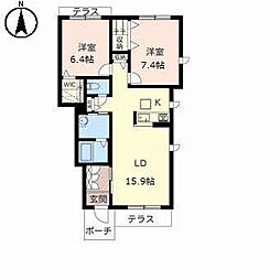 シャーメゾンSouthENT 2LDKの間取図画像