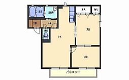 メゾン・ド・フレール 2階2LDKの間取り