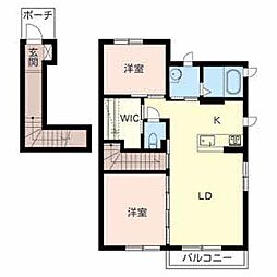 メゾン　さくら 2階2LDKの間取り