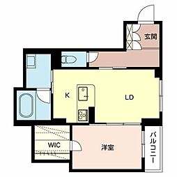 WithinBamboo竹之内ビル 1LDKの間取図画像