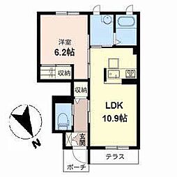 E-トレジャー 1LDKの間取図画像