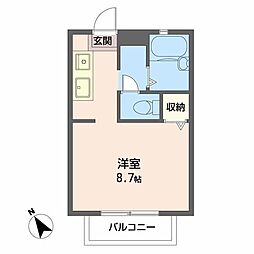 博友館 1階ワンルームの間取り