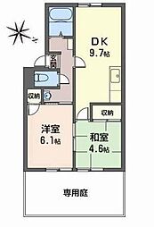 ハイツアヴェーユ 2DKの間取図画像