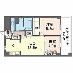 フローラル桃山台 2LDKの間取図画像
