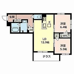 ソワニエ千里藤白台 2LDKの間取図画像