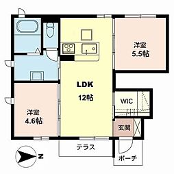 BluNave 2LDKの間取図画像