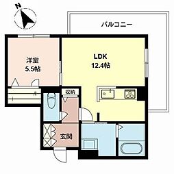 シャーメゾンアラブランコ 1LDKの間取図画像