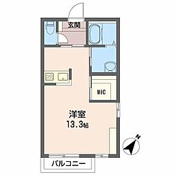 シャーメゾン森B棟 ワンルームの間取図画像