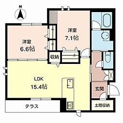 フェリシード 2LDKの間取図画像