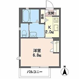 シャーメゾンホマレ 1Kの間取図画像