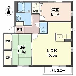 DERARZT 2LDKの間取図画像