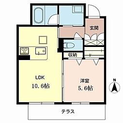 シャーメゾン京終 1LDKの間取図画像