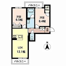 ベレオ小町 2LDKの間取図画像