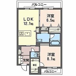 きたまちスクエア 2LDKの間取図画像