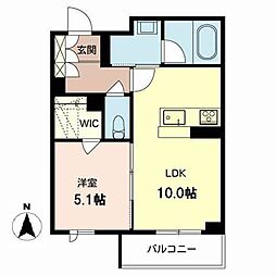 シャーメゾンアサヒ4 1LDKの間取図画像