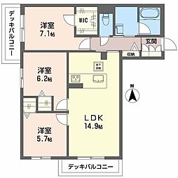 シャーメゾン M-six 3LDKの間取図画像