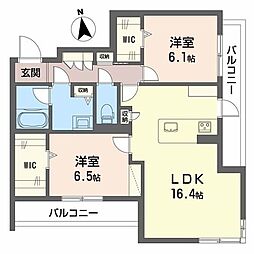 シャーメゾンガーデン太秦 2LDKの間取図画像