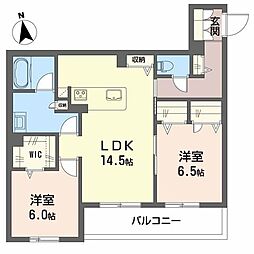 シャーメゾンガーデン太秦 2LDKの間取図画像