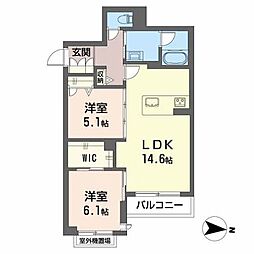 Casa五右衛門 2LDKの間取図画像