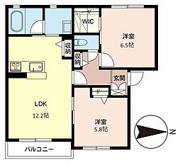 シャーメゾンJIN 2LDKの間取図画像