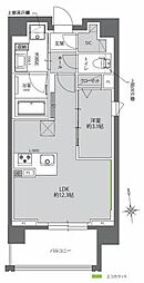 ウェルホームズ法円坂 4階1LDKの間取り