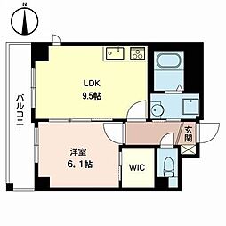 パルグレイス鴫野 1LDKの間取図画像