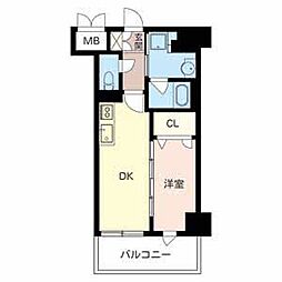 Ｖｉｌｌａ　Ｗｉｓｔｅｒｉａ 6階1DKの間取り
