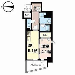 ヴィラ・ウィスティリア 1DKの間取図画像