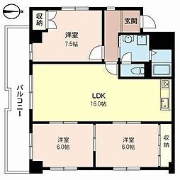 メルヴェイユ玉川 3LDKの間取図画像