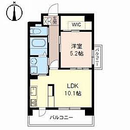 メロッソ福島 1LDKの間取図画像