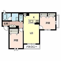 シャーメゾンブルームステージ 2LDKの間取図画像
