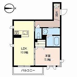 ラルジュメゾン 1LDKの間取図画像