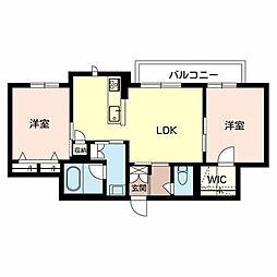 ピュアローレA 2LDKの間取図画像