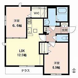 シャーメゾンレーヴ 2LDKの間取図画像
