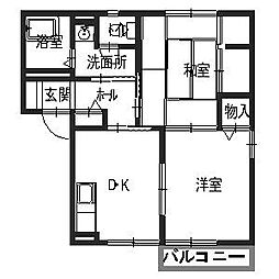 ダ・コタハウス栗東A 2Kの間取図画像