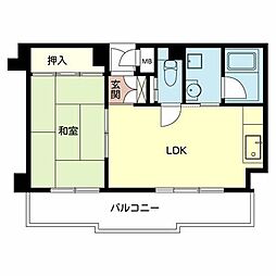 グレース武庫之荘 1階1LDKの間取り