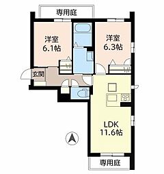 レガーロ武庫豊町 2LDKの間取図画像