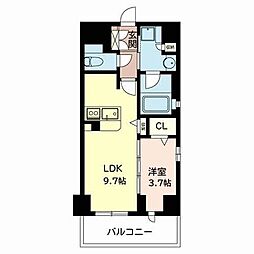 ペスカード別院 1LDKの間取図画像