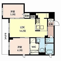 WizardCLUB 2LDKの間取図画像