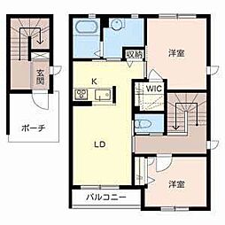 メゾンポステ中山 2LDKの間取図画像