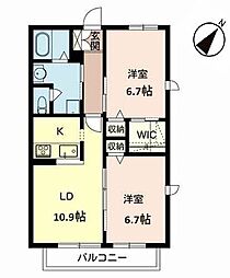 ベルドミールS 2LDKの間取図画像