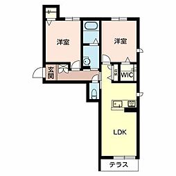 グランメゾン千代田 2LDKの間取図画像